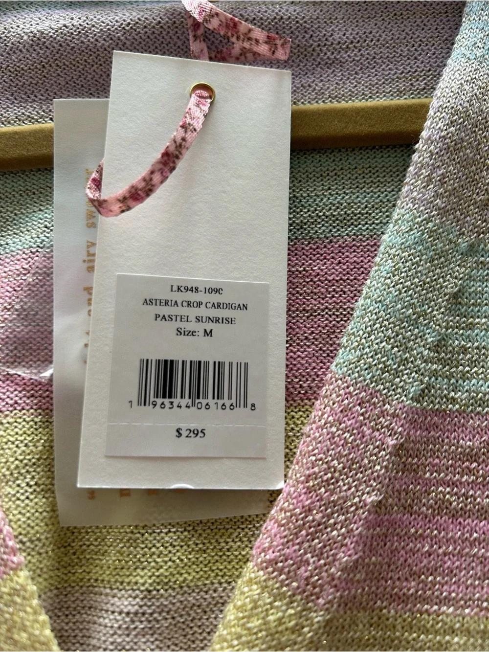 Milly Pastel Striped Cropped Cardigan - Pink, Yellow, Green, Blue